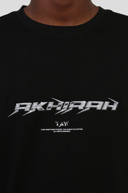 www.ninetyninestudios.de| AKHIRAH CHROME T-SHIRT BLACK| T-Shirt | €34.99 | Revolutionary Islamic Streetwear | 99Studios