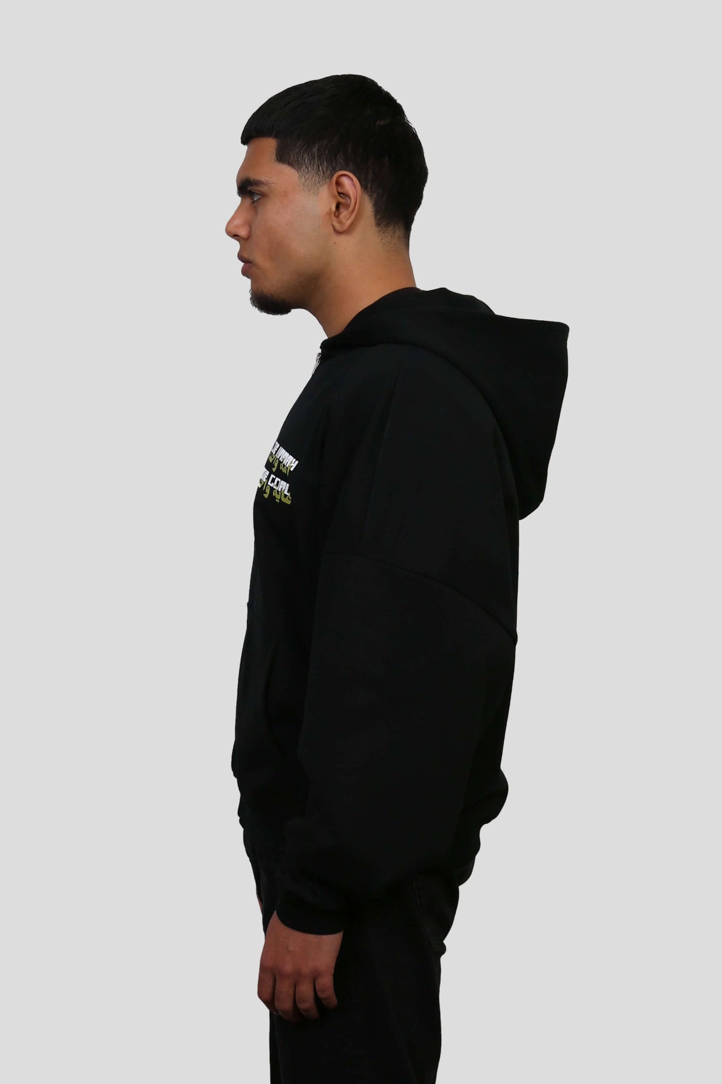 www.ninetyninestudios.de| ONE UMMAH ZIP HOODIE BLACK | Revolutionary Islamic Streetwear | 99Studios