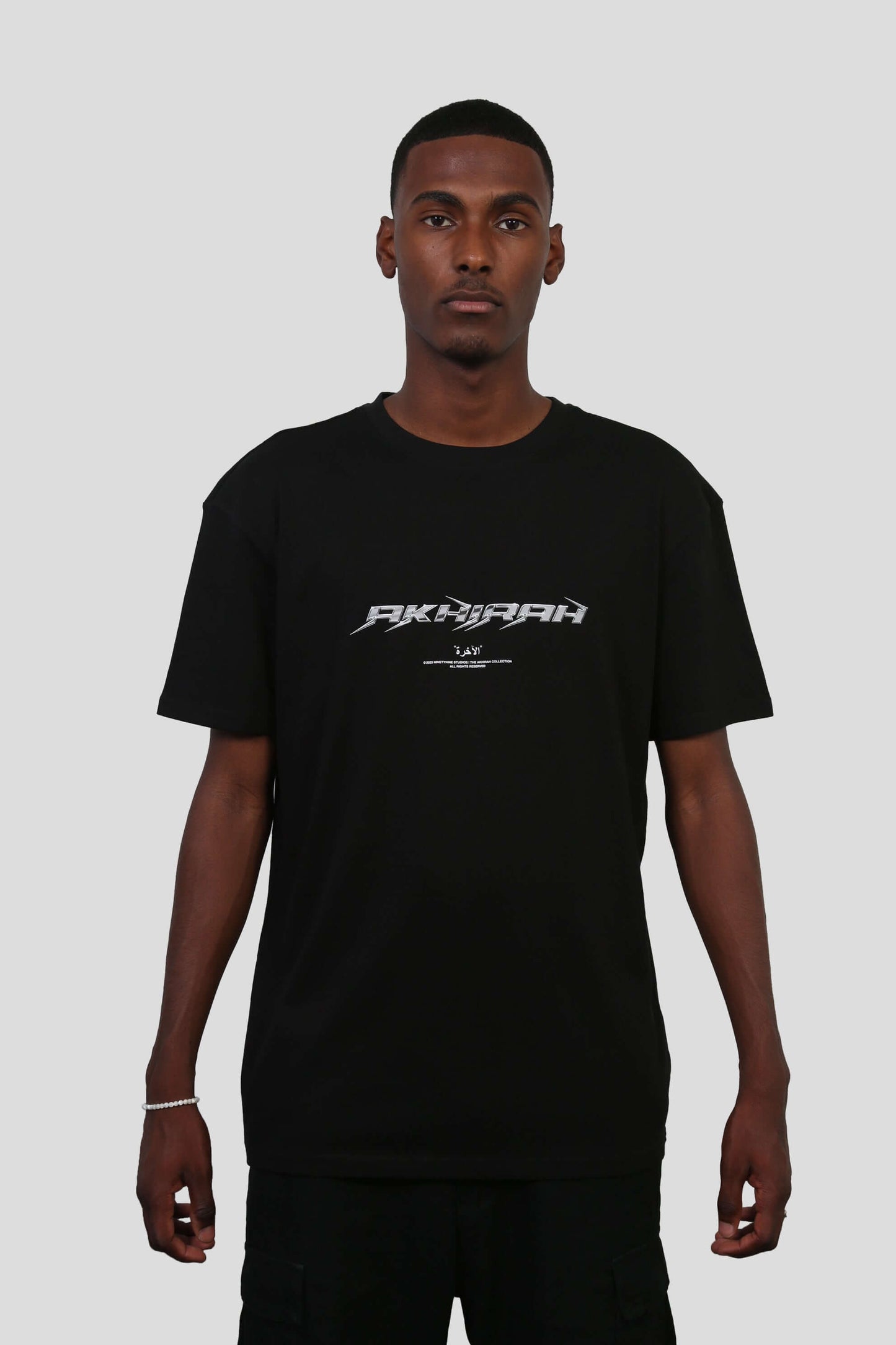 www.ninetyninestudios.de| AKHIRAH CHROME T-SHIRT BLACK| T-Shirt | €34.99 | Revolutionary Islamic Streetwear | 99Studios